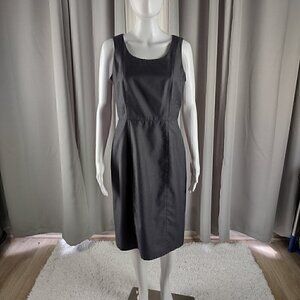 Nine West Womens Gray Sheath Sleeveless Round Neck Back Zip Midi Dress Size 8